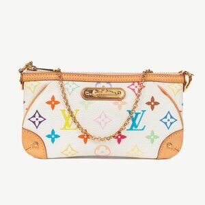 Louis Vuitton x Takashi Murakami Milla MM White Multicolore Monogram Pochette